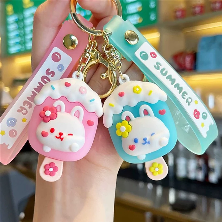 Bunny Ice Cream Cartoon Keychain
